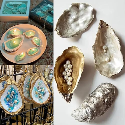 Miniatura 7 de 16 conchas de ostras grandes de 4 a 5 pulgadas para manualidades, conchas marinas cóncavas naturales a graneldecoración del hogar, relleno de