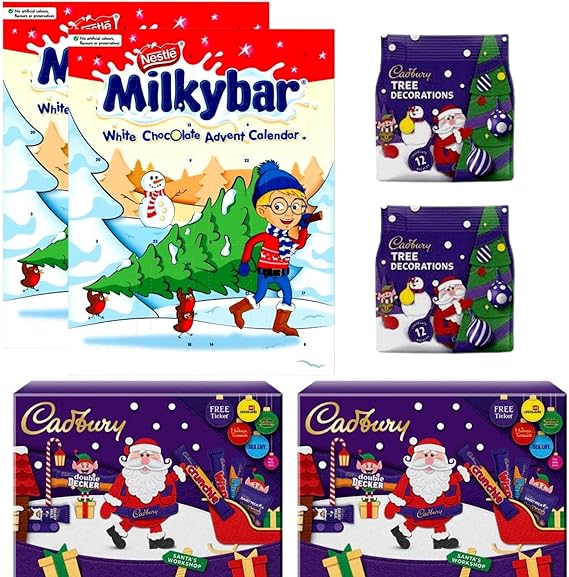 Chocolate Advent Calendar 2022 Bundle With 2x Milkybar White Chocolate