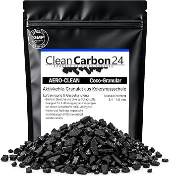 Coconut activated carbon 4 6 Mesh for air filters, 2.5 L | 1.25 kg [Energy Class A]