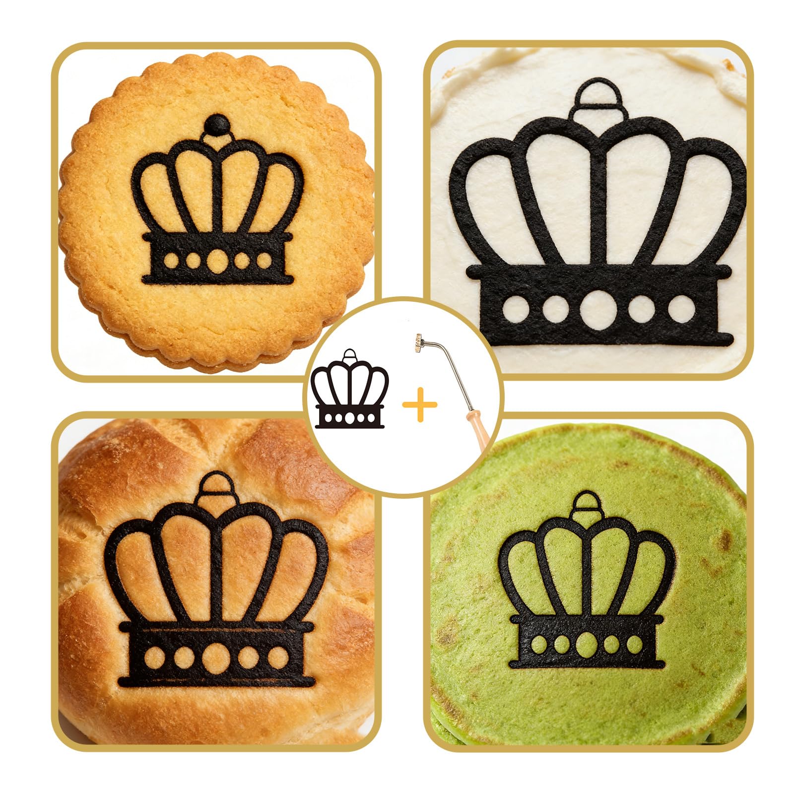 Personalisiertes Brandeisen für Hamburger, Brennen aus Messing, für Steaks und Hamburger, professionelles Grillwerkzeug, Kuchenstempel, für Köche zu Hause und Lebensmittel-Lkw