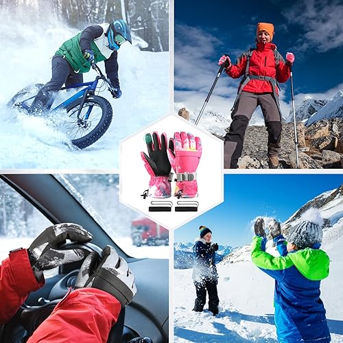 Miniatura 5 de Guantes para clima frío, guantes de esquí, guantes de nieve, guantes de invierno impermeables, hombres y mujeres, para padres e hijos