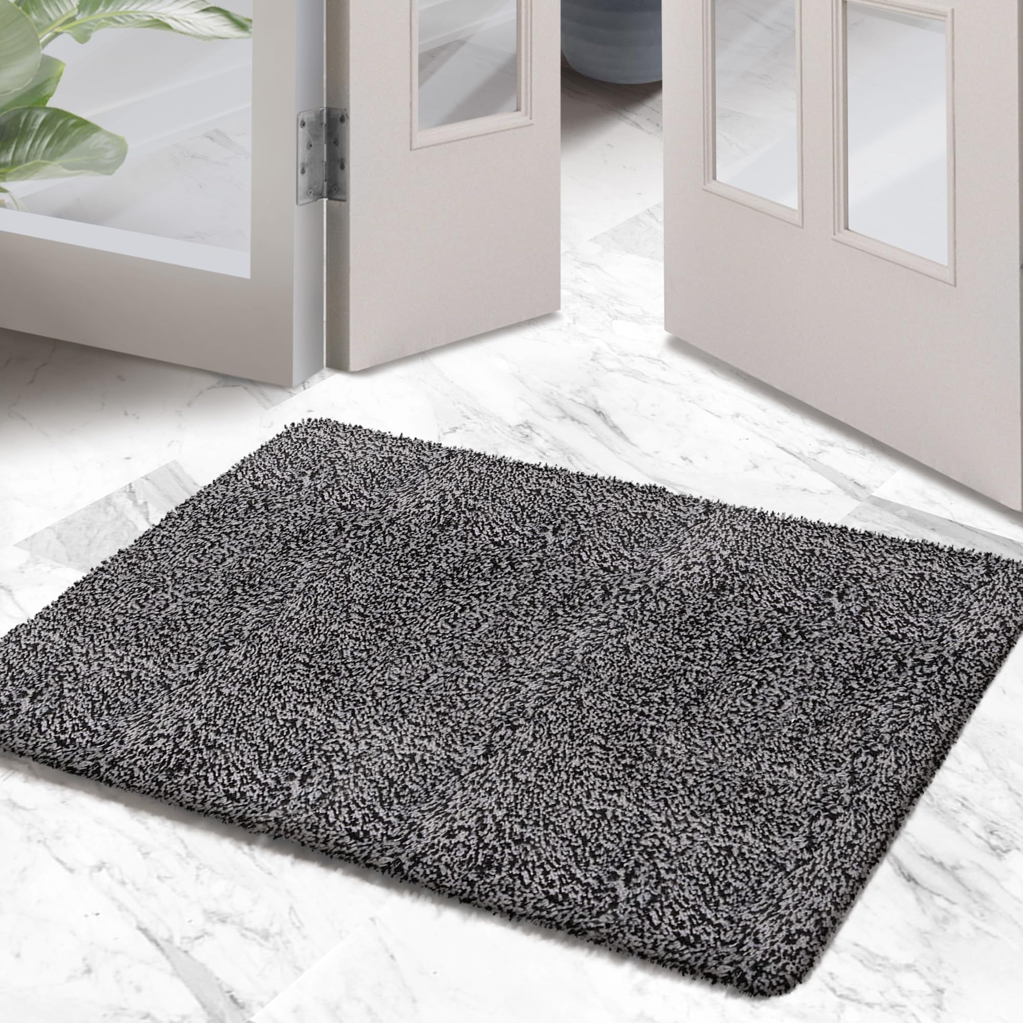 RugMast Premium Microfiber Indoor Door Mat – 24"x36" Washable Entry Mat, Non-Slip, Waterproof Backing, Super Absorbent, Low Profile Entryway Doormat