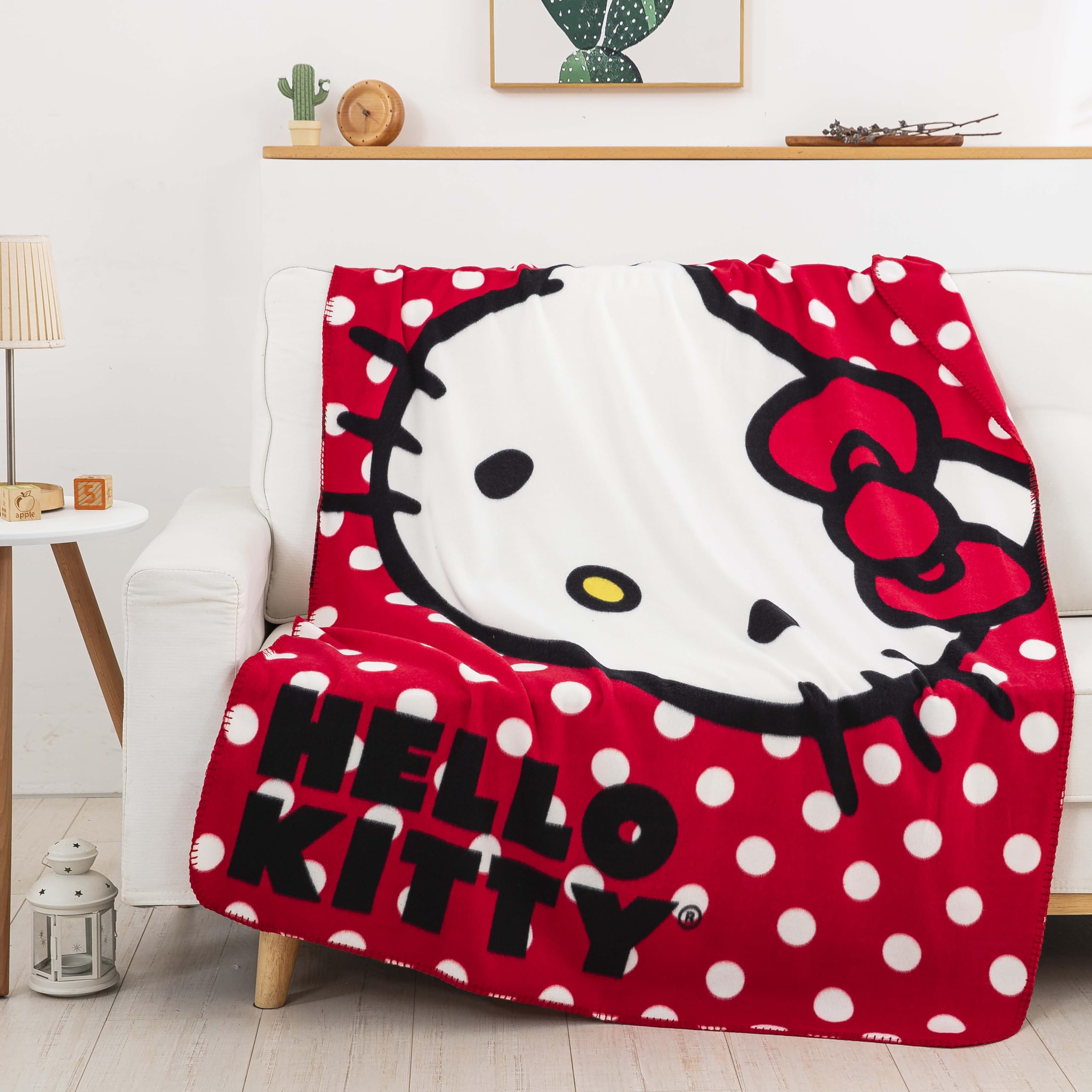 Northwest Sanrio Hello Kitty, Hello Kitty de Lunares, Impresa Manta Polar, 45 por 60 "