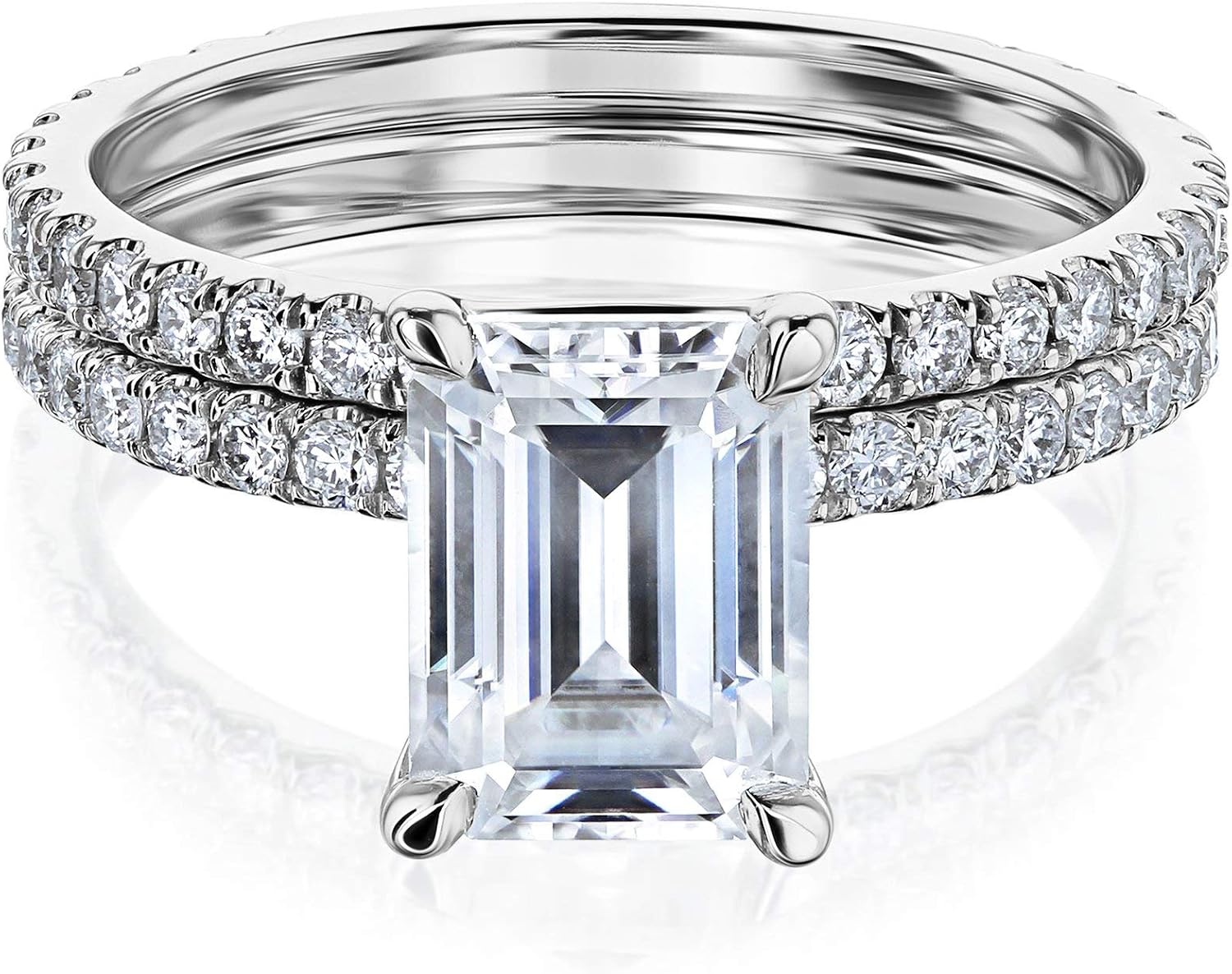 Kobelli Emerald Forever One Moissanite Butterfly Basket Bridal Set