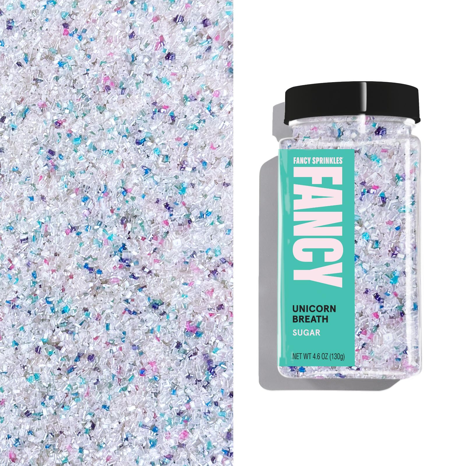 Fancy Sprinkles Easter Unicorn Breath Fancy Sugar Pearlescent White, Blue, Pink and Purple Sugar Crystals 1 Pack (4.6 OZ)