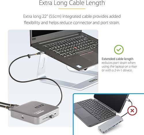 Miniatura 4 de StarTech. com Estación de acoplamiento USB C DisplayLink, Dual 4K 60Hz HDMI Hub para MacBook Pro (M1/M2/M3/M4) y Windows, USB-A/USB-C 10Gbps Hub,