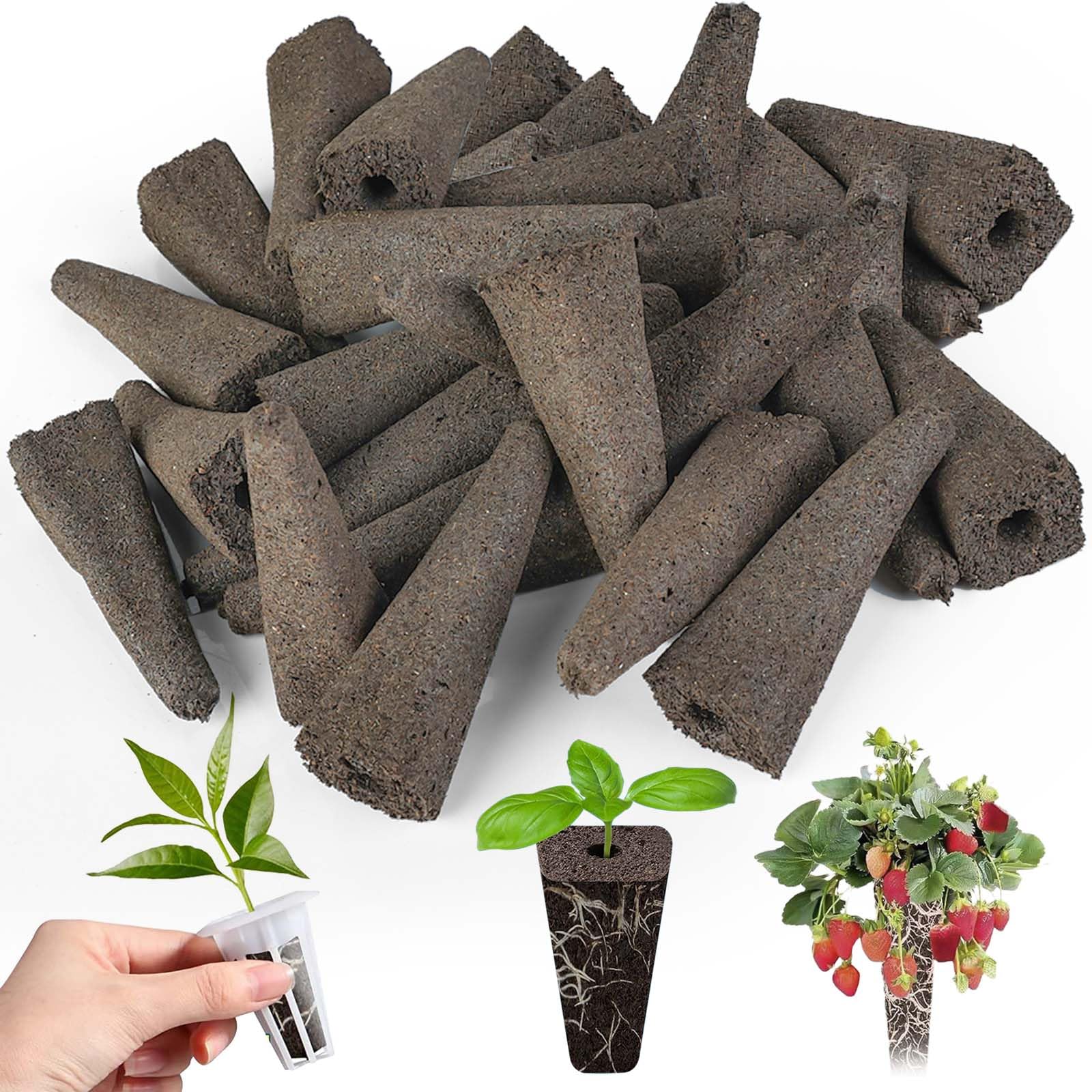 50 spugne da allevamento di ricambio, idroponiche, manicotti di ricambio per la crescita delle radici, spine in spugna per sistemi di coltivazione idroponici, per interni idroponici, kit da giardino