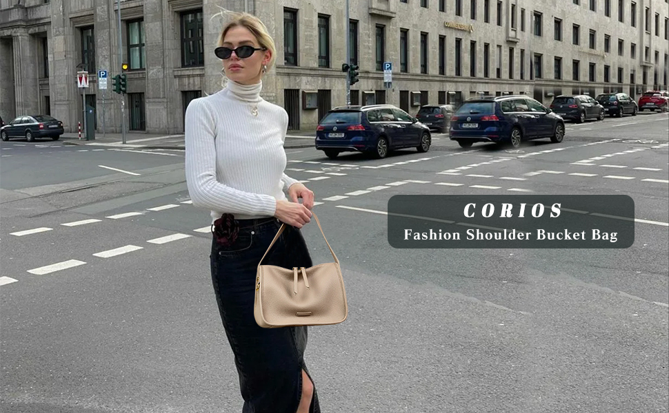 Bolso de mano para mujer de cuero PU Corios gris miniatura 7