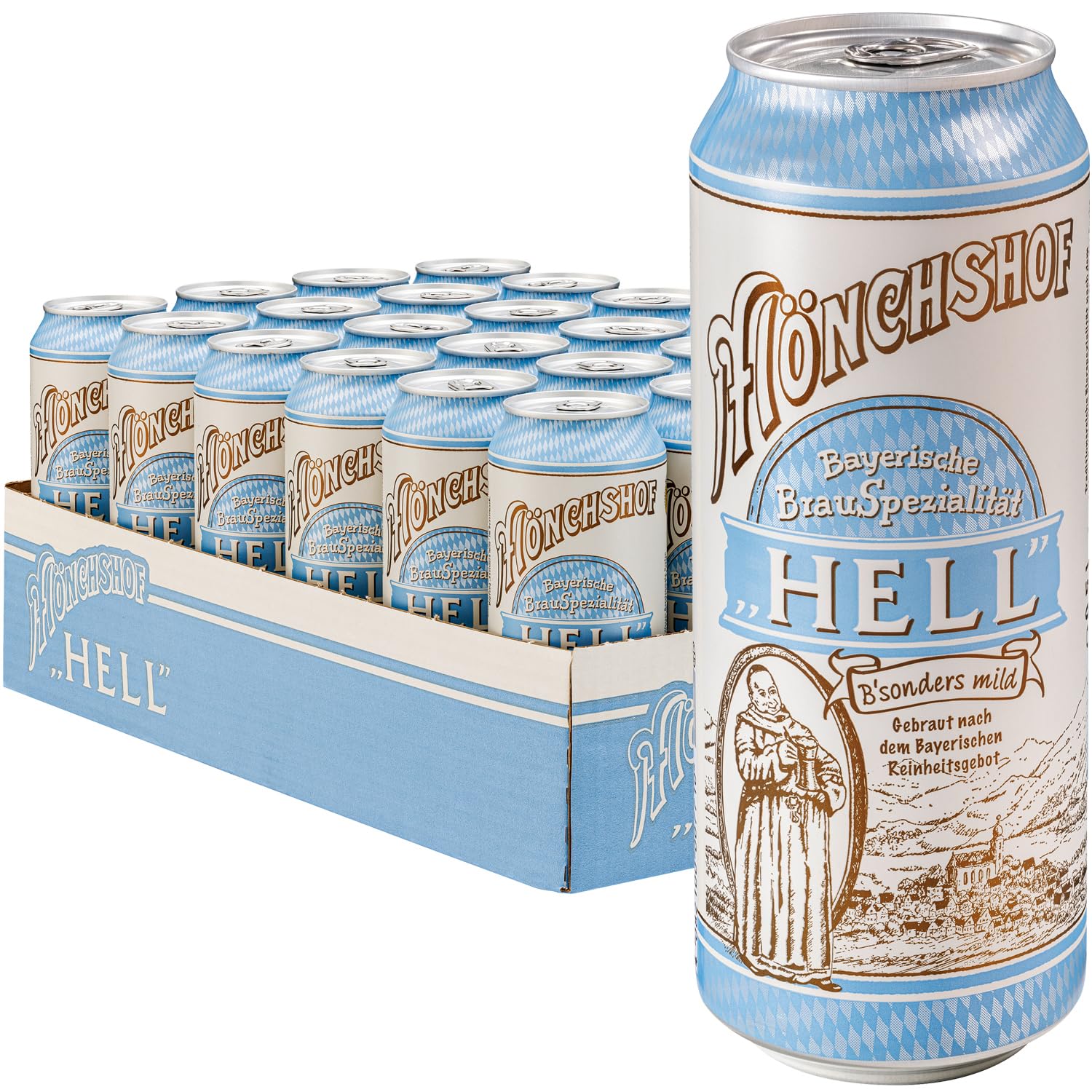 Mönchshof Hell - 24 Dosenbiere 0,5 l EINWEG (24 x 0,5 l)