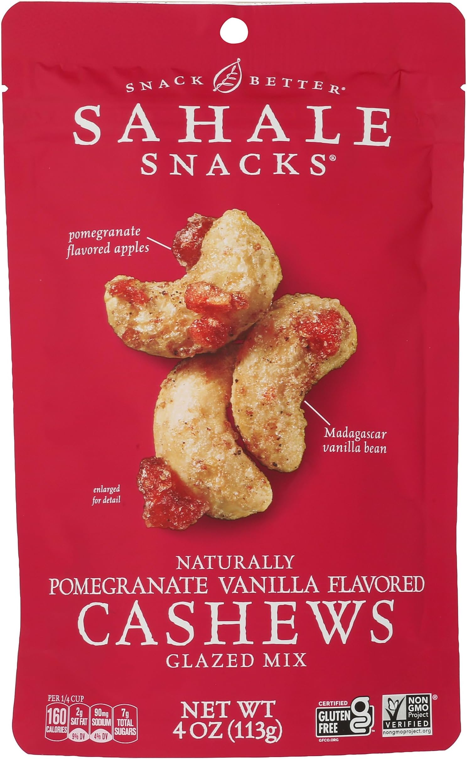 Glazed Nuts, Pomegranate Vanilla Flavoured Cashews Glazed Mix, 113 gm