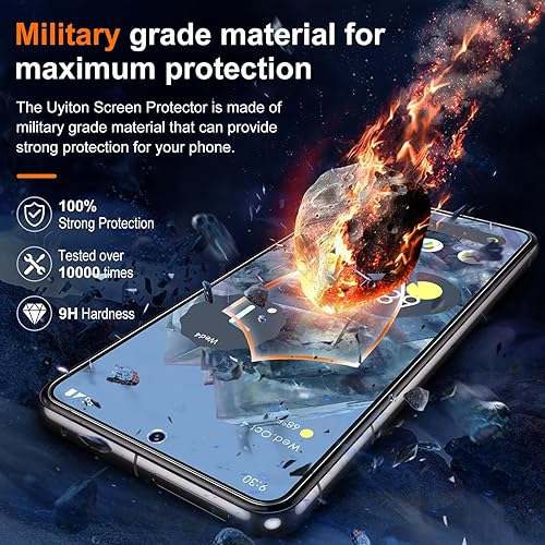Miniatura 2 de Uyiton Protector de pantalla para Google Pixel 8 Pro, 10X inastillable, antiluz azul con marco de instalación compatible con fundas dureza 9H,