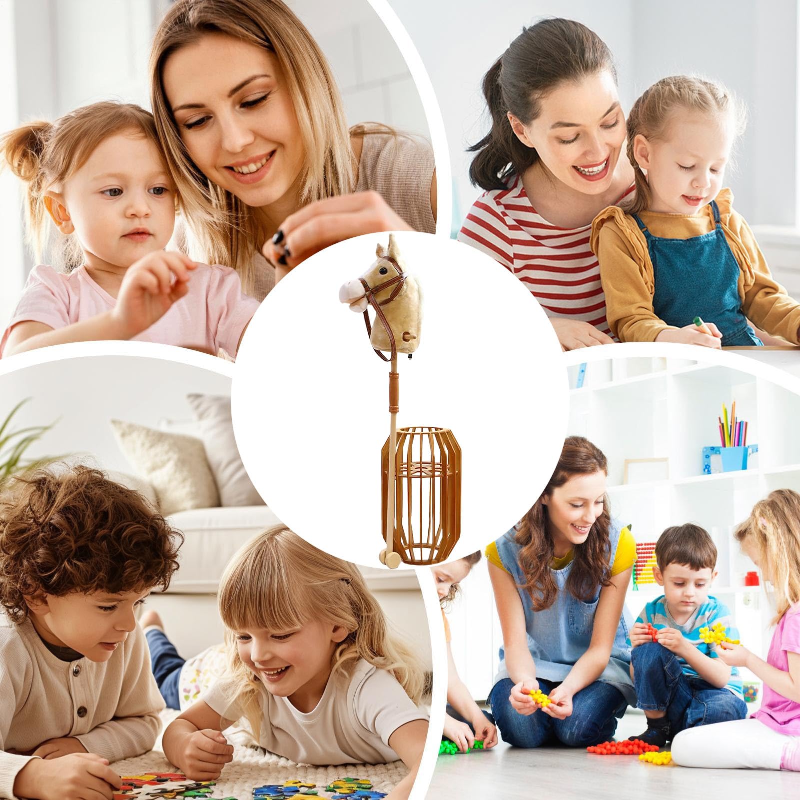 Stick Horse - Sons De Hennissement De Poteau Détachable | Poney D'équitation En Peluche, Tête D'animal De Jeu De Rôle Cowboy | Pour Les Jeux De Rôle Garçons Filles D'âge Préscolaire Anniversai