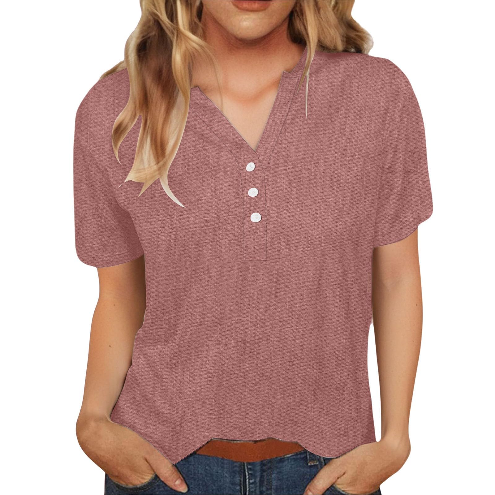 Camicia Donna Elegante In Cotone E Lino Top Scollo V Maniche Corte Curvy Camicette con Bottoni Taglie Forti Leggera Camicie Comoda Blouse Oversize Traspirante Maglietta Estiva Da Spiaggia Blusa Camicia Donna Elegante In Cotone E Lino Top Scollo V Maniche Corte Curvy Camicette con Bottoni Taglie Forti Leggera Camicie Comoda Blouse Oversize Traspirante Maglietta Estiva Da Spiaggia Blusa