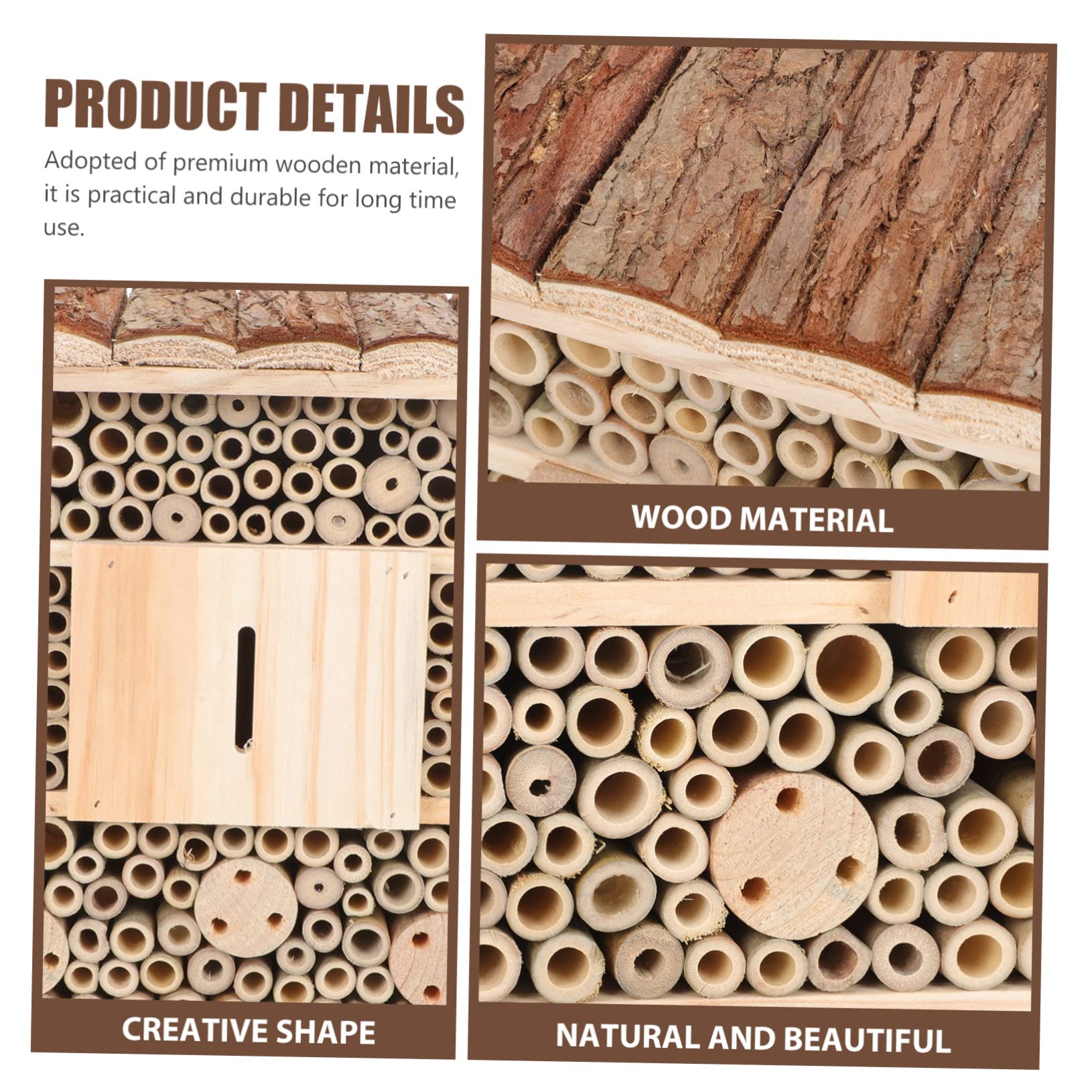 Casetta in Legno per Insetti da Giardino Casetta per Api e Calabroni Casa Naturale per Insetti Utili Struttura Originale