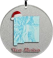 Vista 143 de Vermont Christmas Ornament - Winter Theme Featuring Snow, State Terrain Map and Santa Cap - 2025 Hanging Acrylic Disc Decoration For Tree - Unique