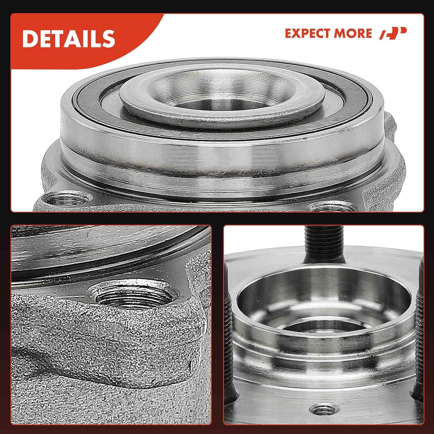 A-Premium Front or Rear Wheel Bearings and Hub Assembly with 5-Lug, Compatible with Tesla Model S 2012-2021, Model X 2016-2021