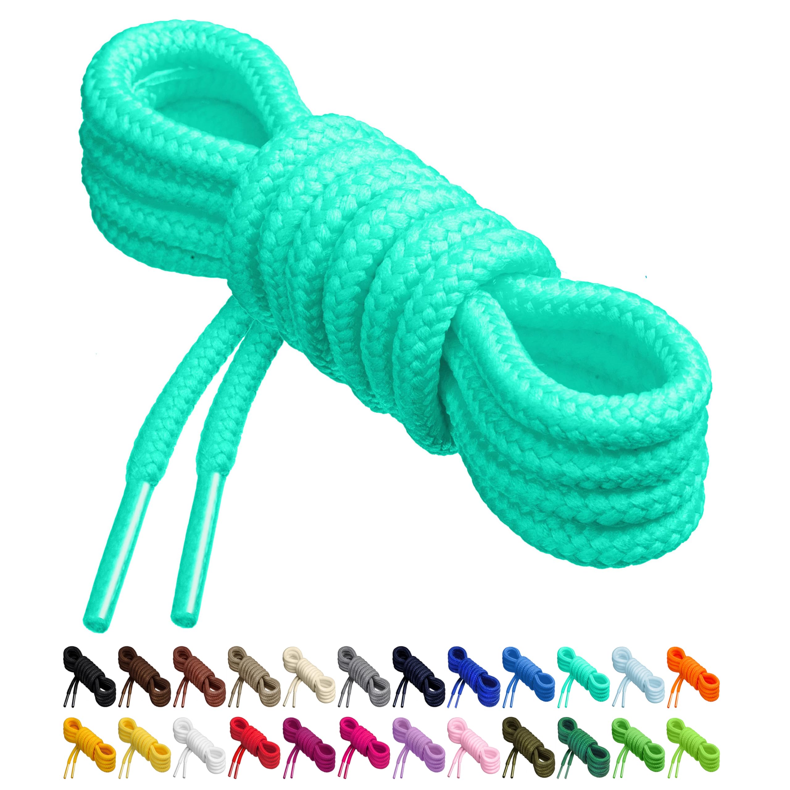 Birch Round Shoelaces for Sneakers, 27 Vibrant Colors, 4 Different Lengths, 1 Pair (2 Laces) - Polyester Blend