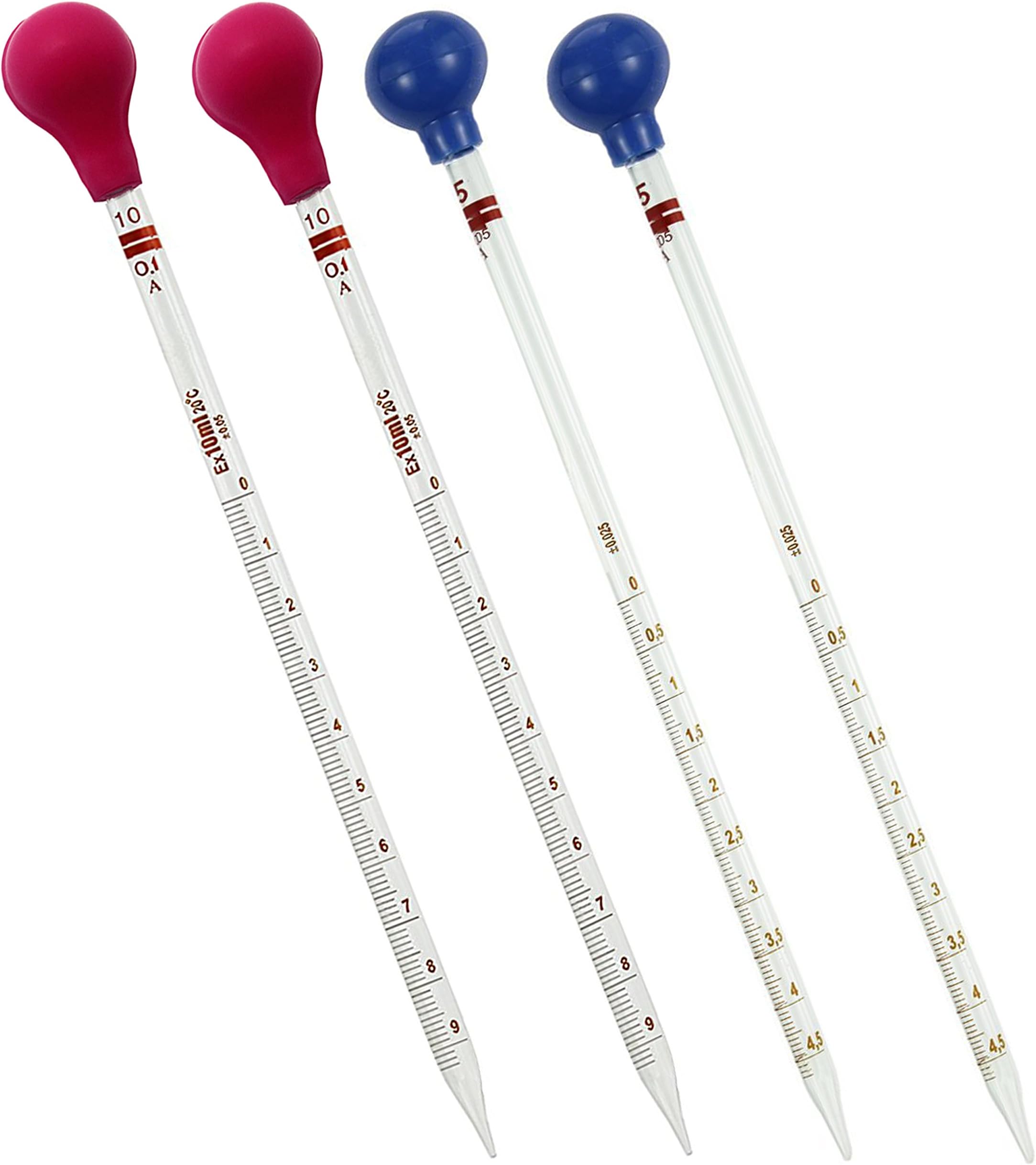 OESS Glass Graduated Dropper Mohr Measuring Pipette Fluid Liquid Dropping Pipettors with Caps