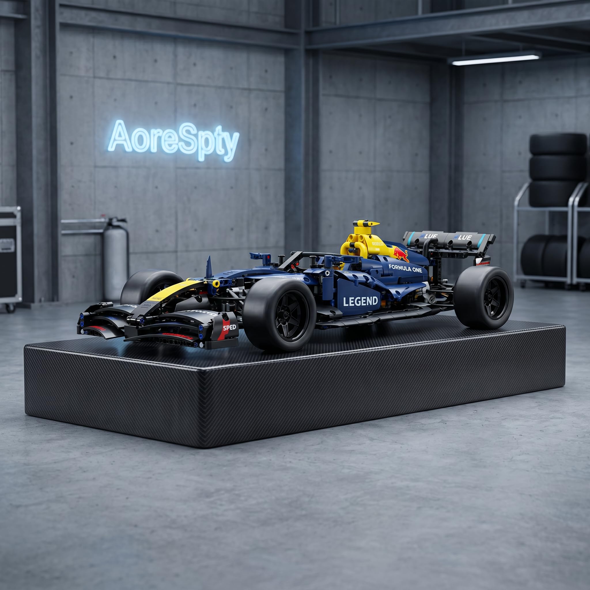 1:10 RC Auto, Open Wheel RC Auto, 1:10 mit LED Modell | 1:10 RC Auto: RC-Antrieb, LED-Lichter und detaillierte Aufhängung; Familienbauzeit, Fahrten im Zimmer, Display