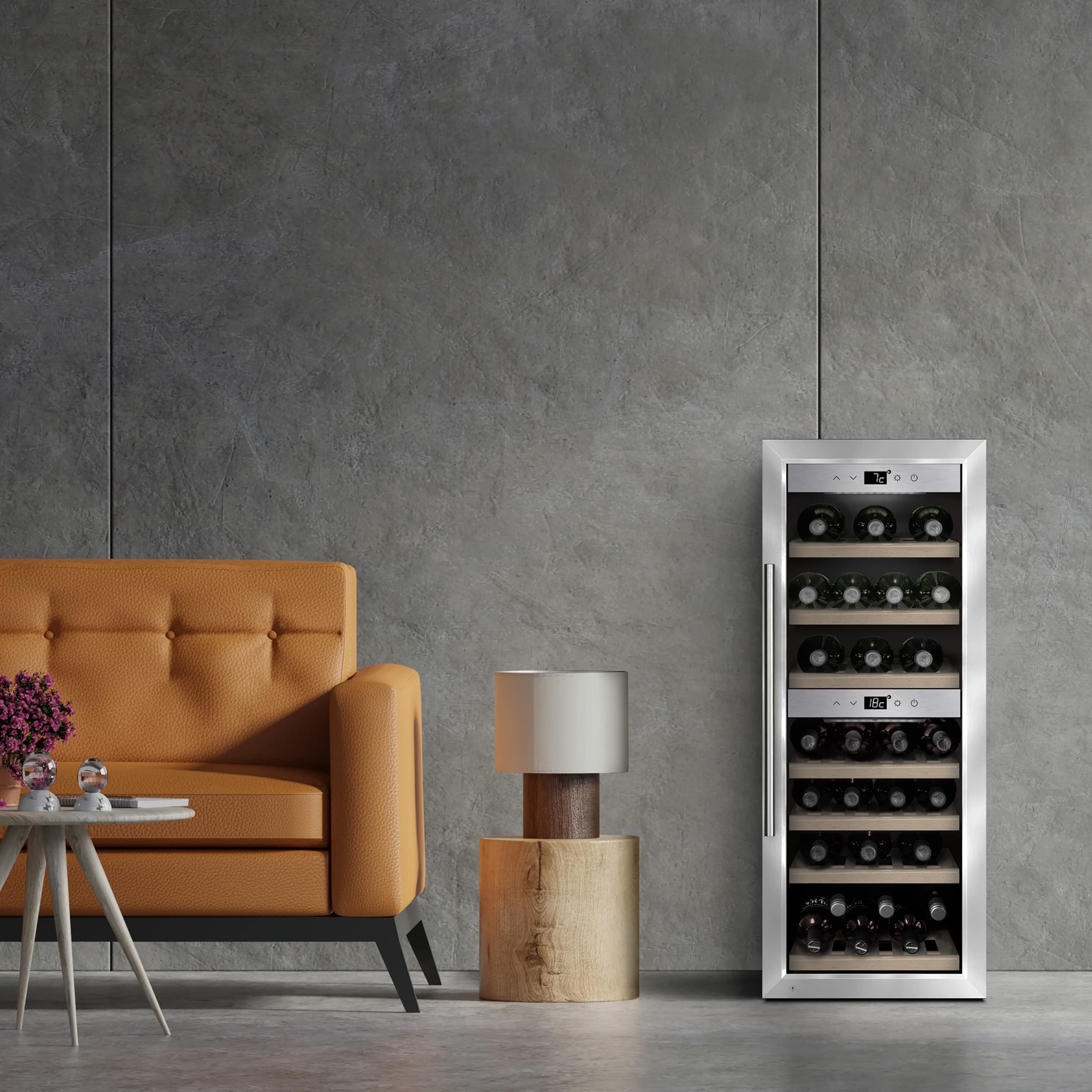 Caso Wine cooler WineComfort 380 Smart Free standing, Showcase, Bottles capacity 38, Silver