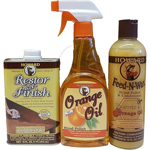 Howard Complete Wood Restoration Kit, Clean, Protect, and Restore Wood Finishes, Wood Floors, Kitchen Cabinets, Wood Furniture -- Neutral