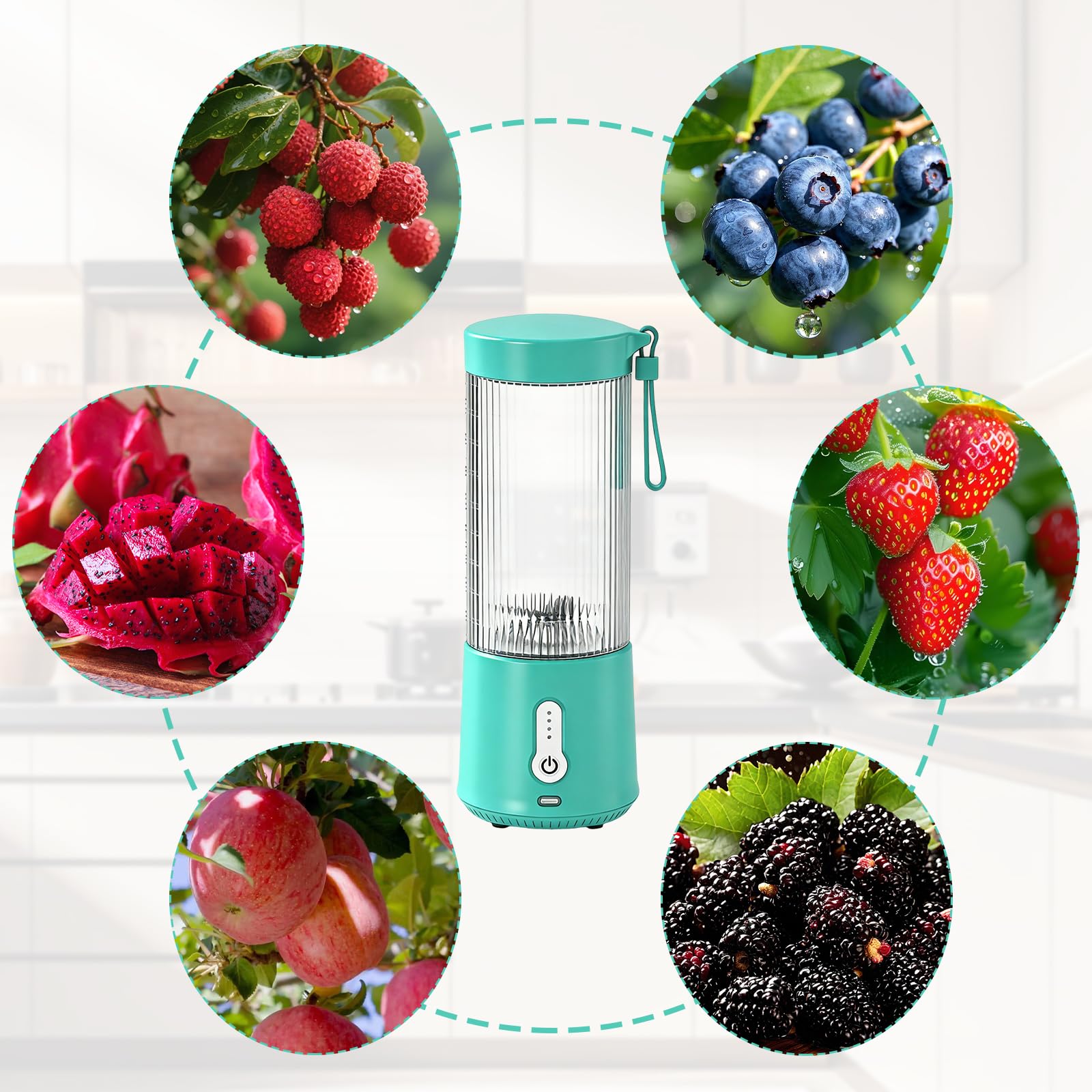 Frullatore Portatile,Smoothie Maker,mini per Smoothie,Mini Mixer Per Smoothies Bicchiere,Liquatrice,mixer multifunzione senza fili, spremiagrumi USB per palestra, ufficio, campeggio, 450 ml