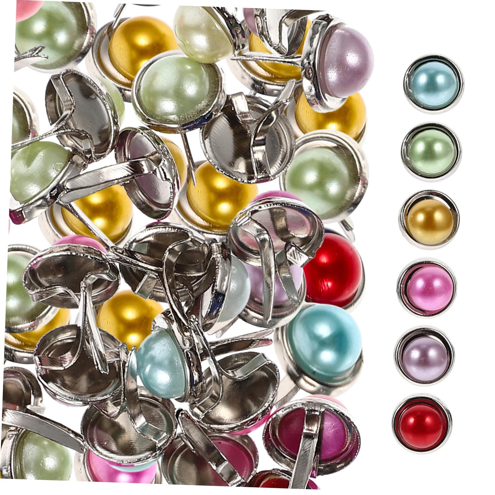 NUOBESTY100pcs Colored Two-legged Nails Brads for Crafts Nails for Craft Alloy Decorative Brads Scrapbooking Paper Fasteners Miniature Nails Tacks Crafts Making Mini Brads DIY Brads