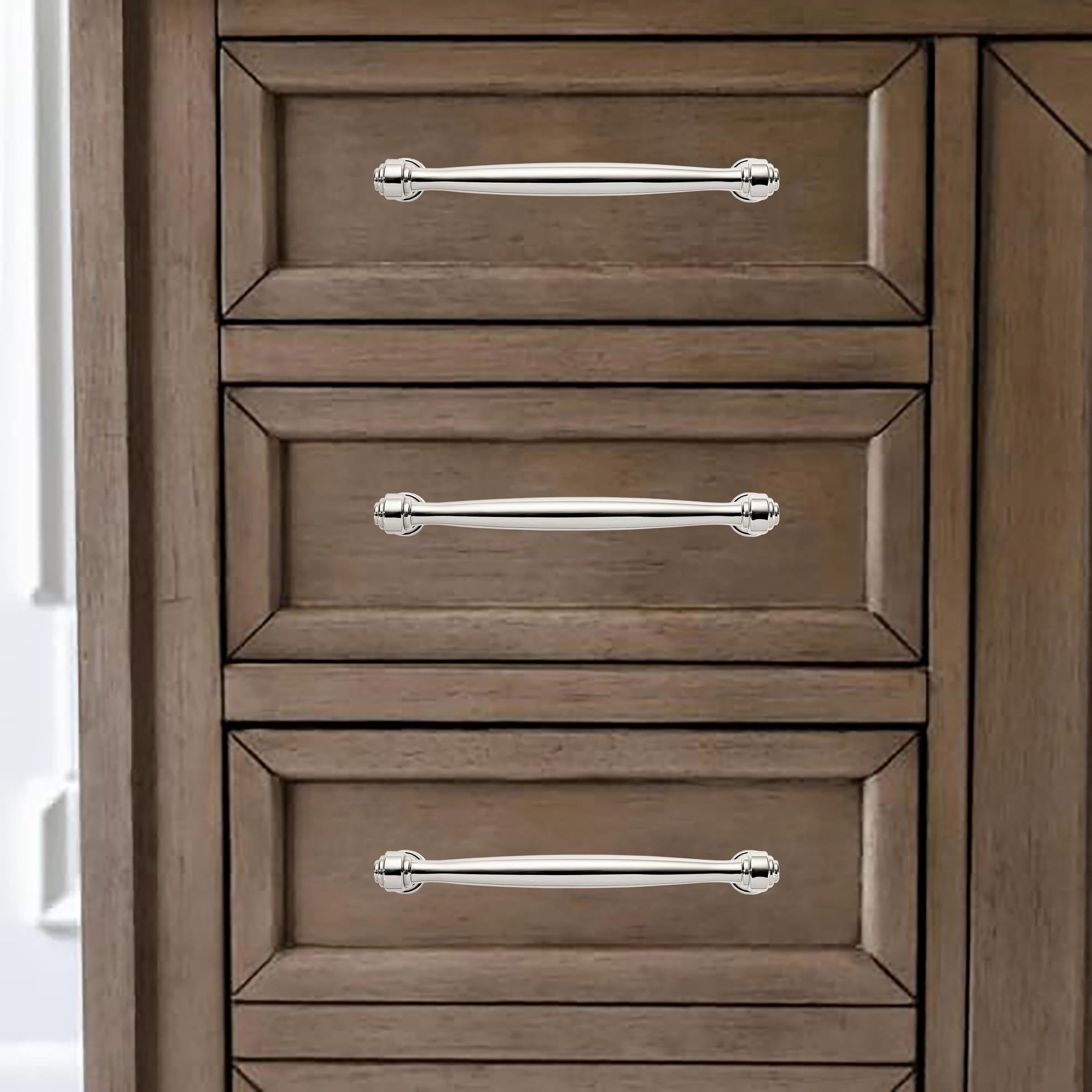 KHTUMEWARE-80212 Polished Nickel Appliance Pulls CTC 12 in (305 mm) in Polished Nickel — KHTUMEWARE