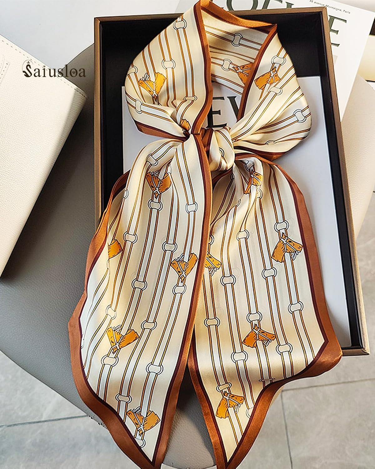 Purse Scarf For Handbags Head Scarves For Women's Hair Bags Scarfs Long Skinny Scarves Fashion Silky - Image 6