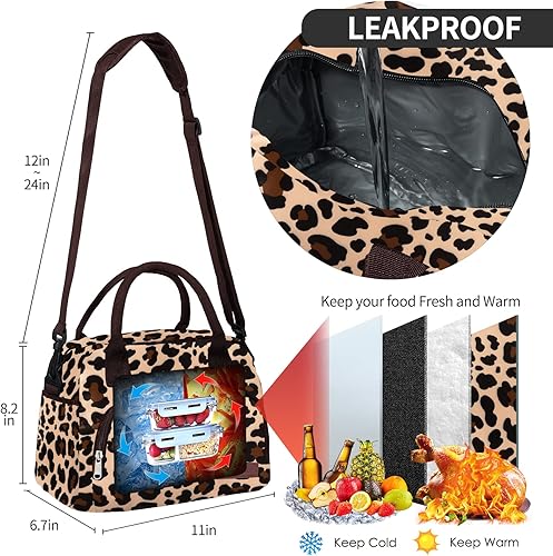 Miniatura 3 de Loncheras aisladas para mujereshombres, lonchera grande reutilizable a prueba de fugas con correa de hombro extraíble, edad adecuada 6 años +