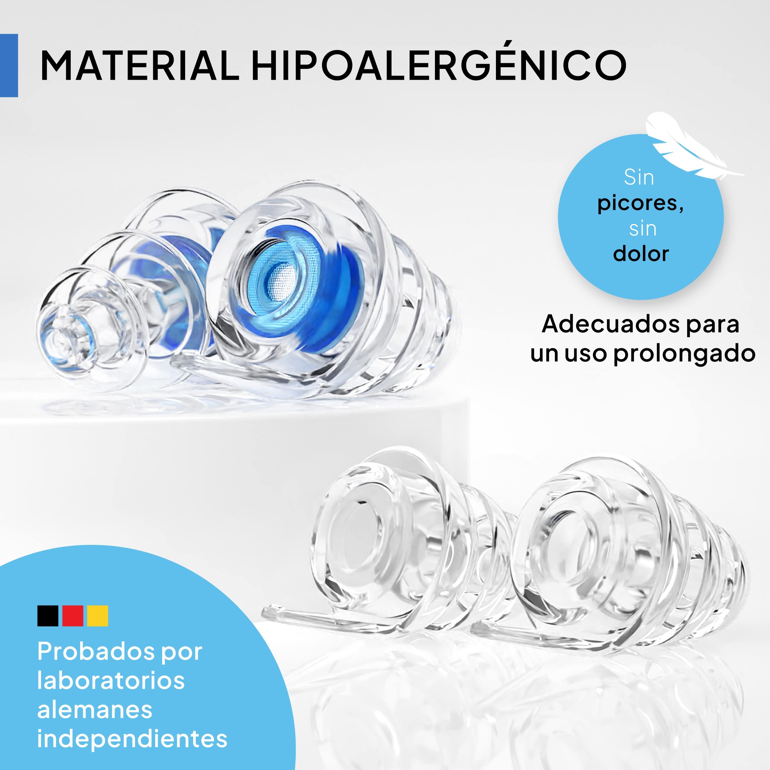 Senner ® MusicPro | Tapones auditivos para festivales, conciertos y discotecas - Tapones para música y músicos, reutilizables, transparentes, con estuche de aluminio
