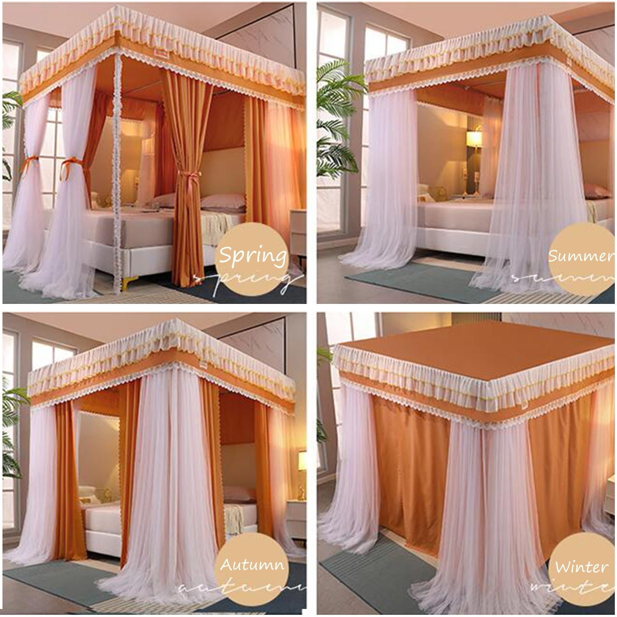 Snapklik.com : KIDDOKIN Canopy Bed Curtains,Bed Canopy, Lace Canopy Bed ...