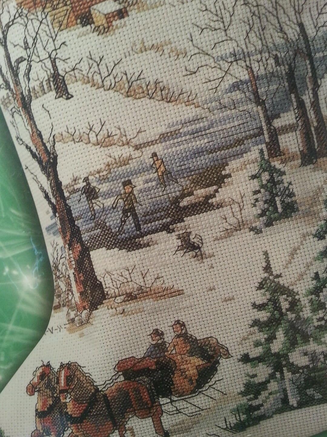 Winter Scene Stocking Counted Cross Stitch Christmas Kit #84412