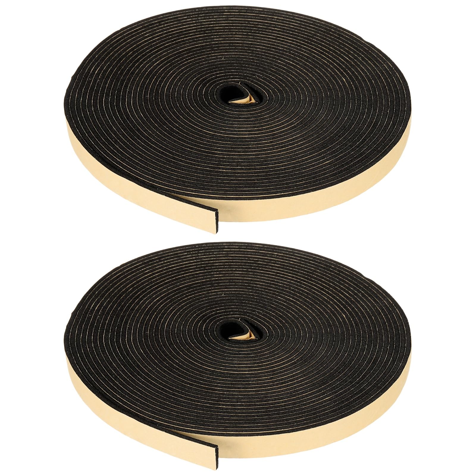 PATIKIL Foam Insulation Tape, 2Pcs 20mm W x 3mm t x 10 Meter Self Adhesive Weather Stripping Door Seal Strip for Door Window Air Conditioning, Black