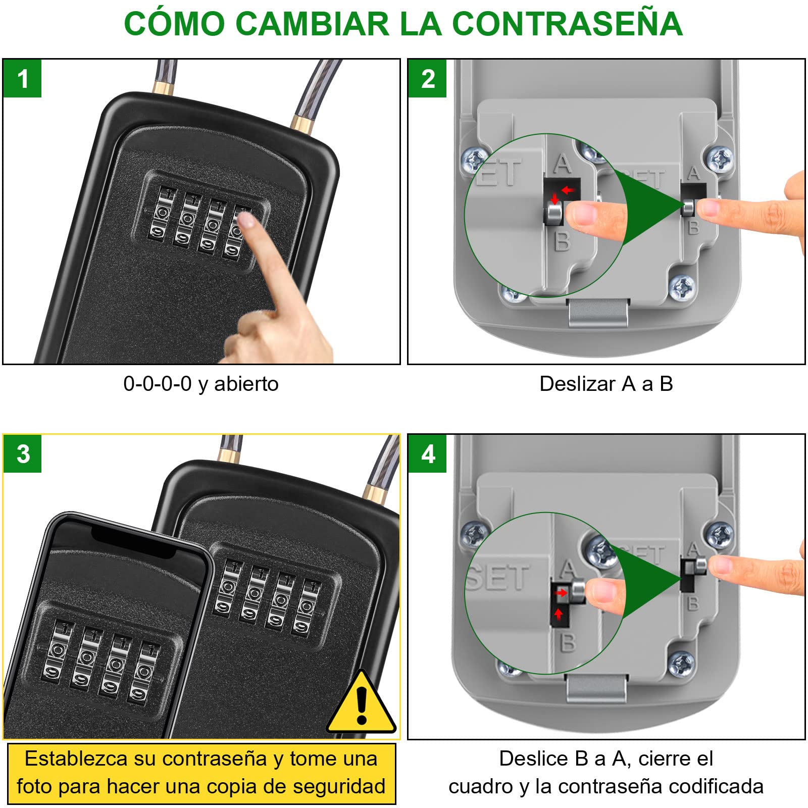 Diyife Impermeable Caja de Seguridad para Llaves, Portátil Caja de Bloqueo para Llaves al Aire Libre con Cuerda de Alambre, para Hogar Exterior Oficina School Garage