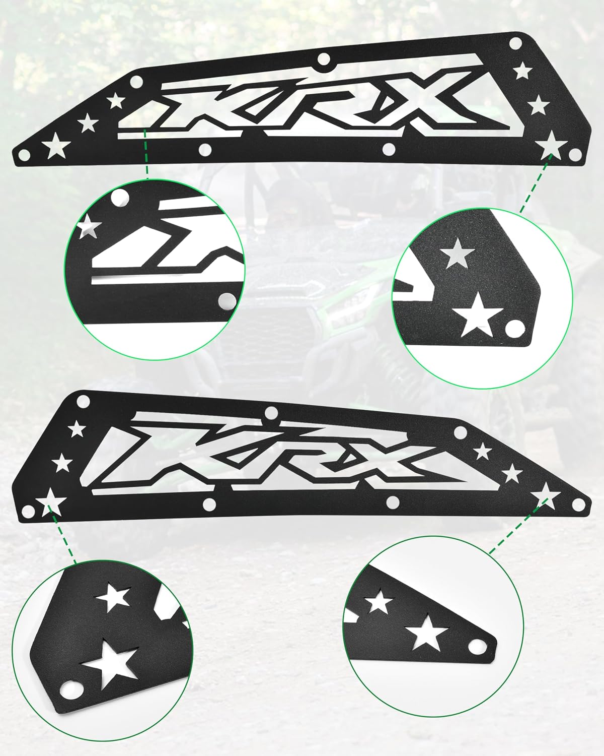 KEWISAUTO Air Intake Cover for 2020-2025 Teryx KRX 1000, Black Aluminum Mesh Engine Side Vent Grill Filter-Air Inlet Protection Cover Bezel for 2023-2025 Kawasaki Teryx KRX4 1000 Accessories (2PCS)