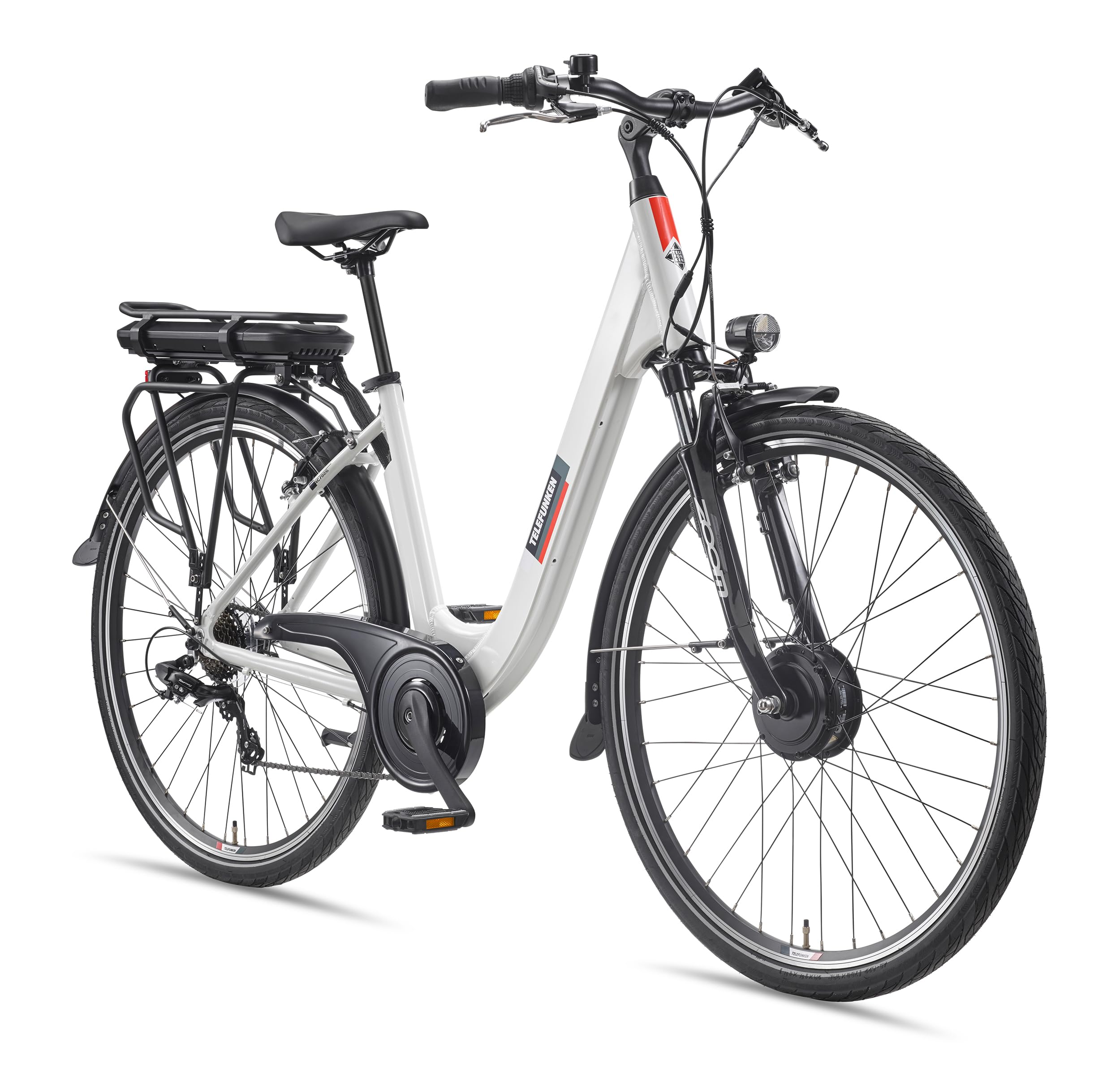 TELEFUNKEN E-Bike Damen 28 Zoll – Frontmotor, 7-Gang Shimano, Pedelec Citybike