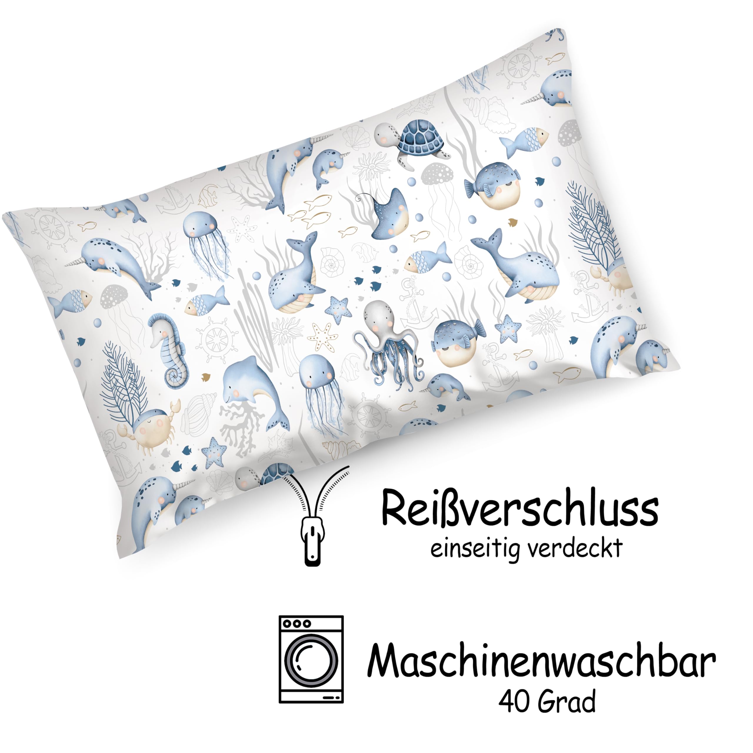 Federa Per Cuscino Bambini PinkZebra - Bianco, 35x40 Cm, 100% Cotone E Chiusura Lampo - Foto 5