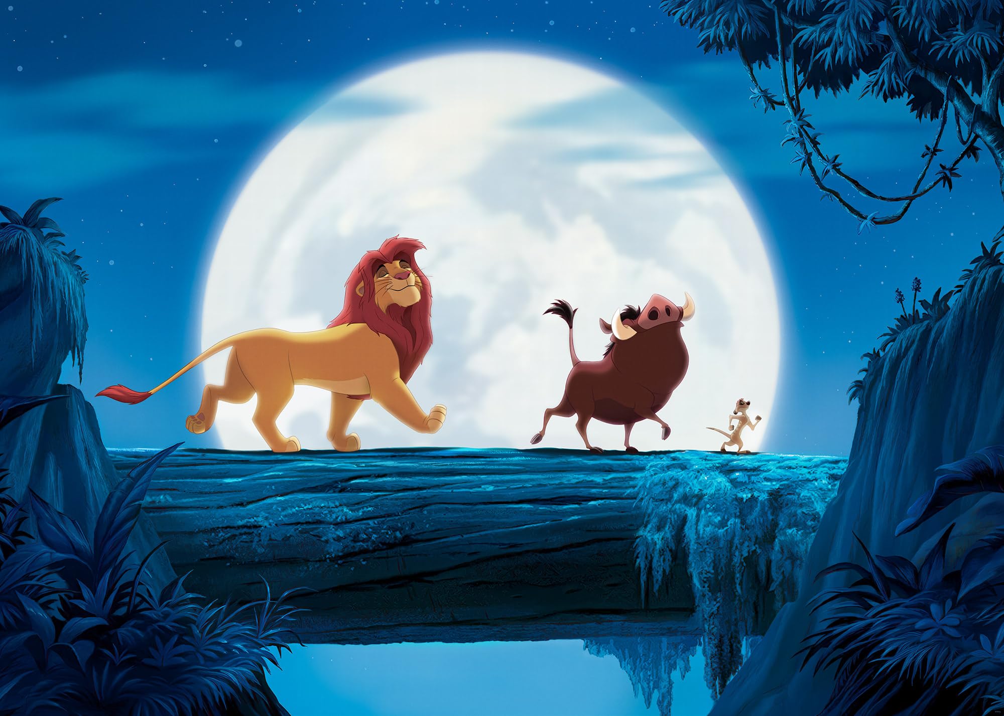 Komar Fototapeta z włókniny - Disney The Lion King Full Moon Walk - wymiary 350 x 250 cm - tapeta, pokój dziecięcy, tapeta dziecięca