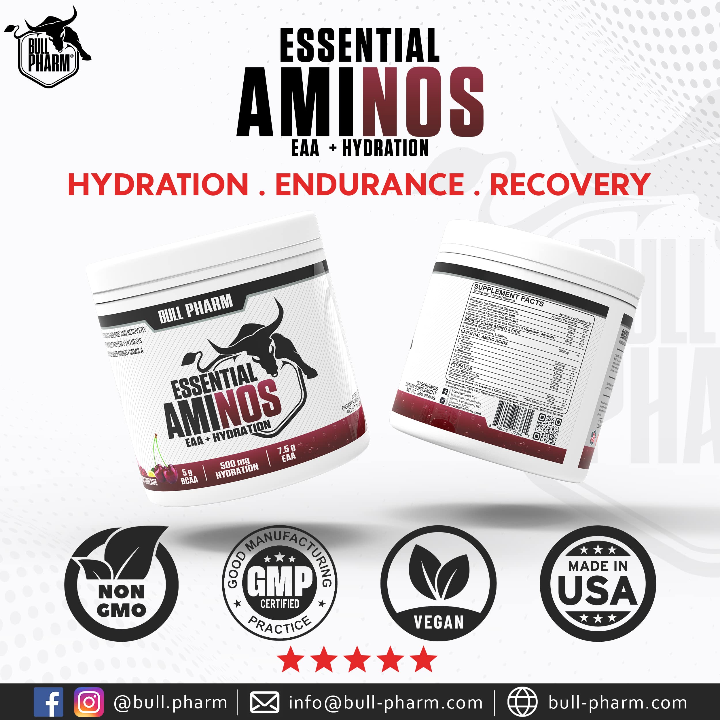 ESSENTIAL AMINOS | HYDRATION | Vegan BCAA,L-Leucine,L-Iso Leucine,L-Valine,Coconut Water Powder | Lean Muscle Building I Recovery I FSSAI Approved (Cherry Limeade) — Amazon image 6