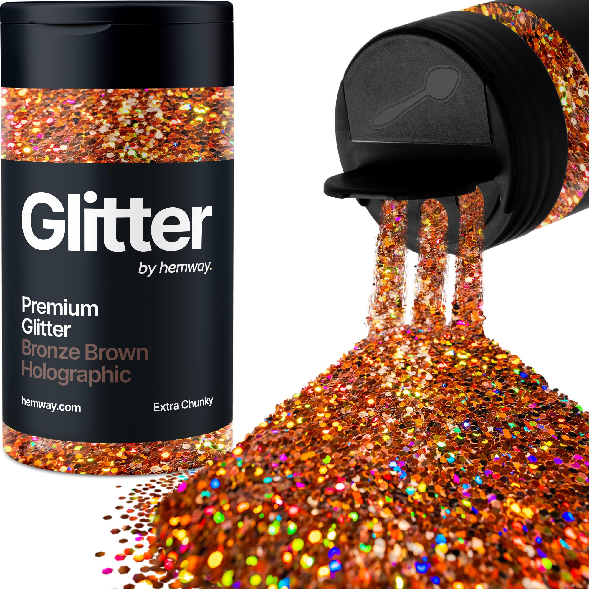 Hemway Premium Glitter Shaker - Silver | 130g Chunky Metallic
