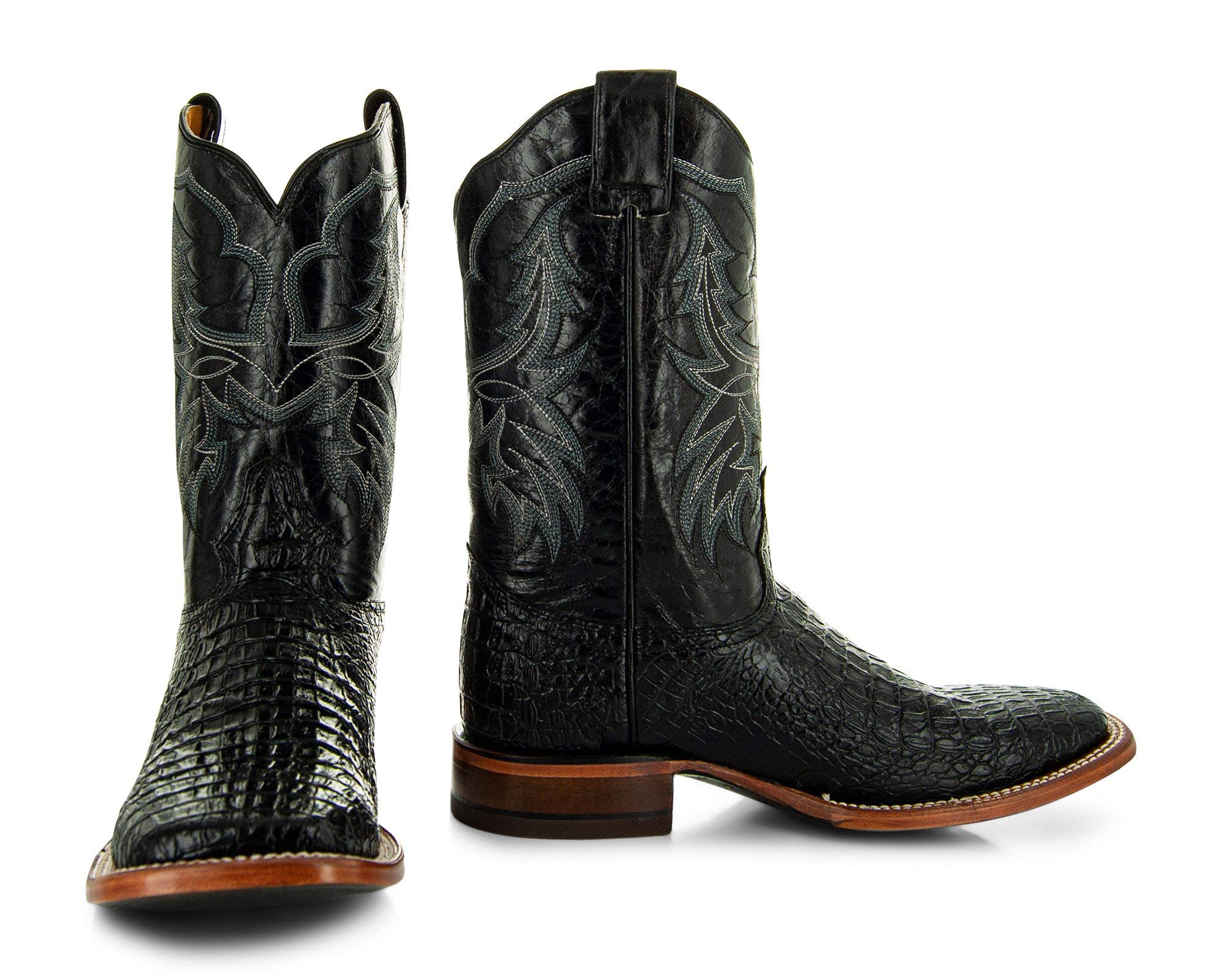 Soto Boots Men's Caiman Belly Print Cowboy Boots H4001
