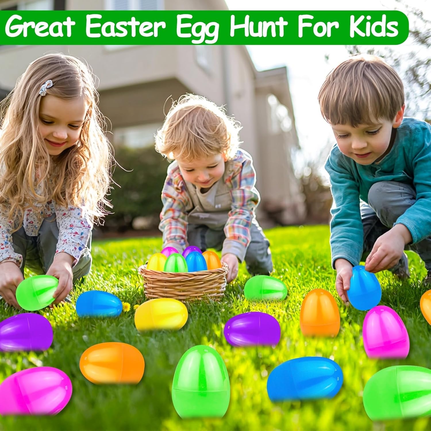 TURNMEON 500 Count 3.1 Inch Large Plastic Easter Eggs Bulk Fillable Empty Eggs for Easter Basket Stuffer Filler Eggs Hunt Filling Treats Theme Party Favors Classroom Prize Supplies Decoration - Image 7