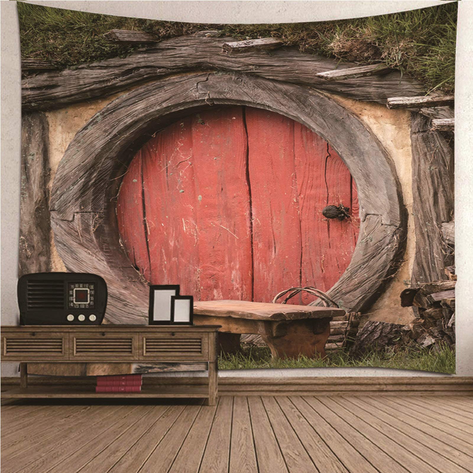 Tapiz de pared KnSam de poliéster caqui de 210x140cm para renovar estancias sin pintar