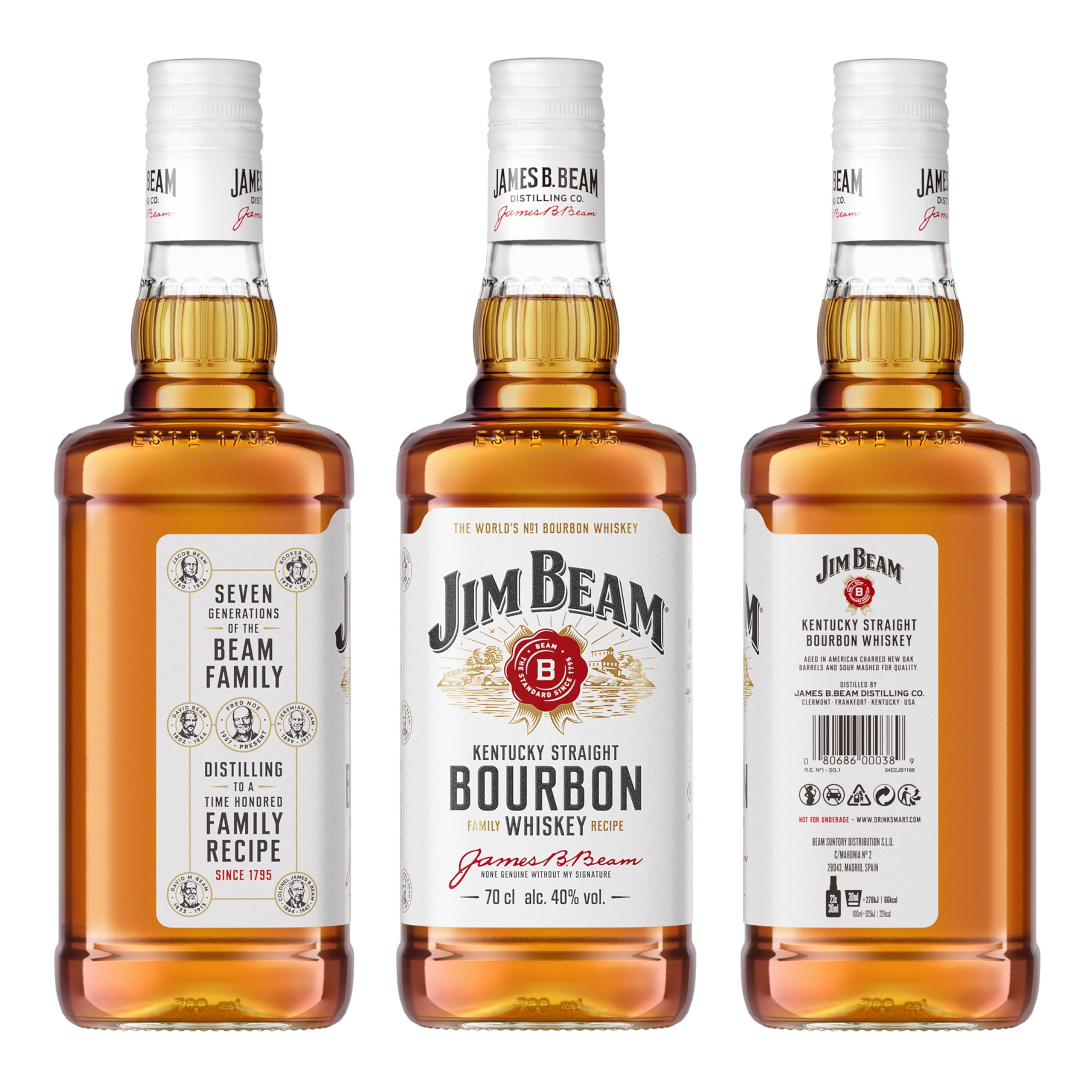 Jim Beam White Whiskey Kentucky Straight Bourbon 70cl