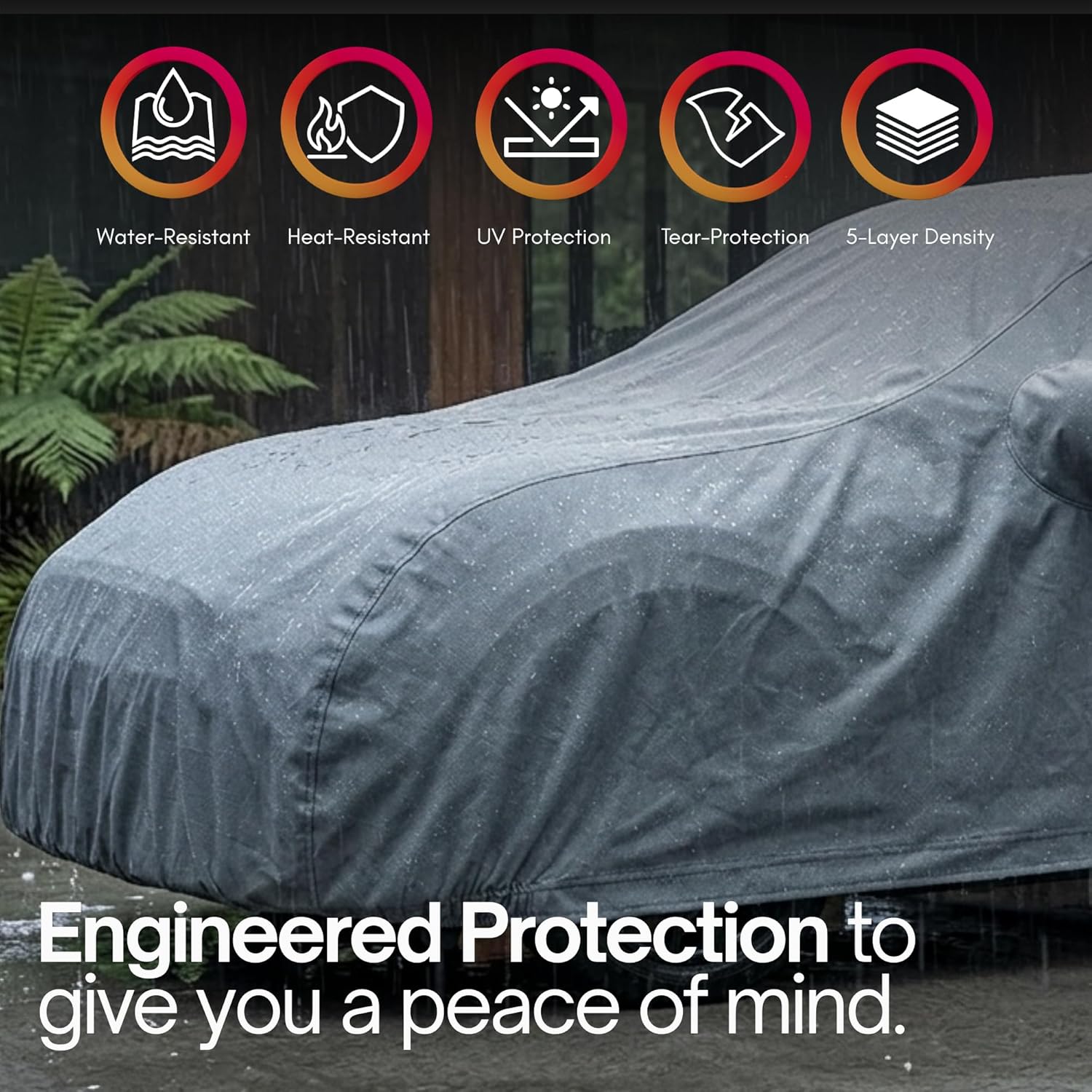 Formosa Covers Car Cover for Mini Cooper 2002-2025 Cooper S Hardtop Convertible Coupe 2 Door 4 Door | 5-Layer Polypropylene | Antenna Patch Kit Included | Fiat 500 | Up to 158" L | Grey