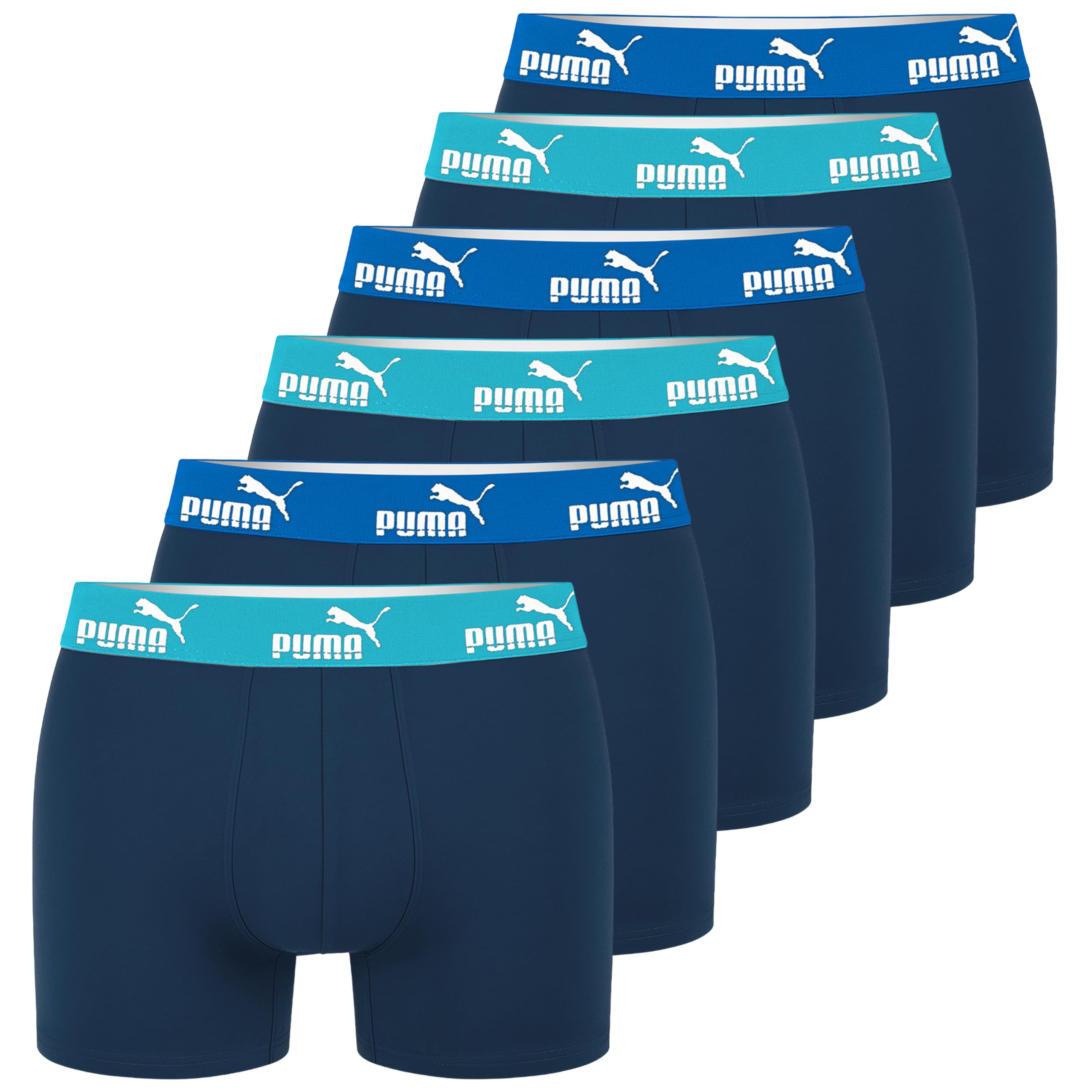 PUMA Herren Boxershort Limited Statement Edition 6er Pack - Blue-Navy Mix - Gr. L