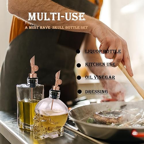 Miniatura 5 de MINELEVEN Juego de 2 botellas de vidrio de 6 onzas con tapa de salpicadero, botellas decorativas, botellas Dasher para hacer cóctel, ideal para