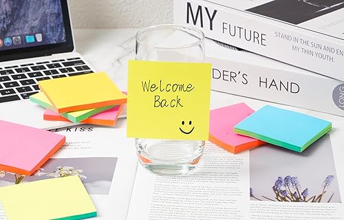 Miniatura 4 de (18 blocs) Notas adhesivas emergentes de 3 x 3 pulgadas, color alternativo, bloc de notas adhesivo fuerte a granel, adecuado para el hogar, oficina,