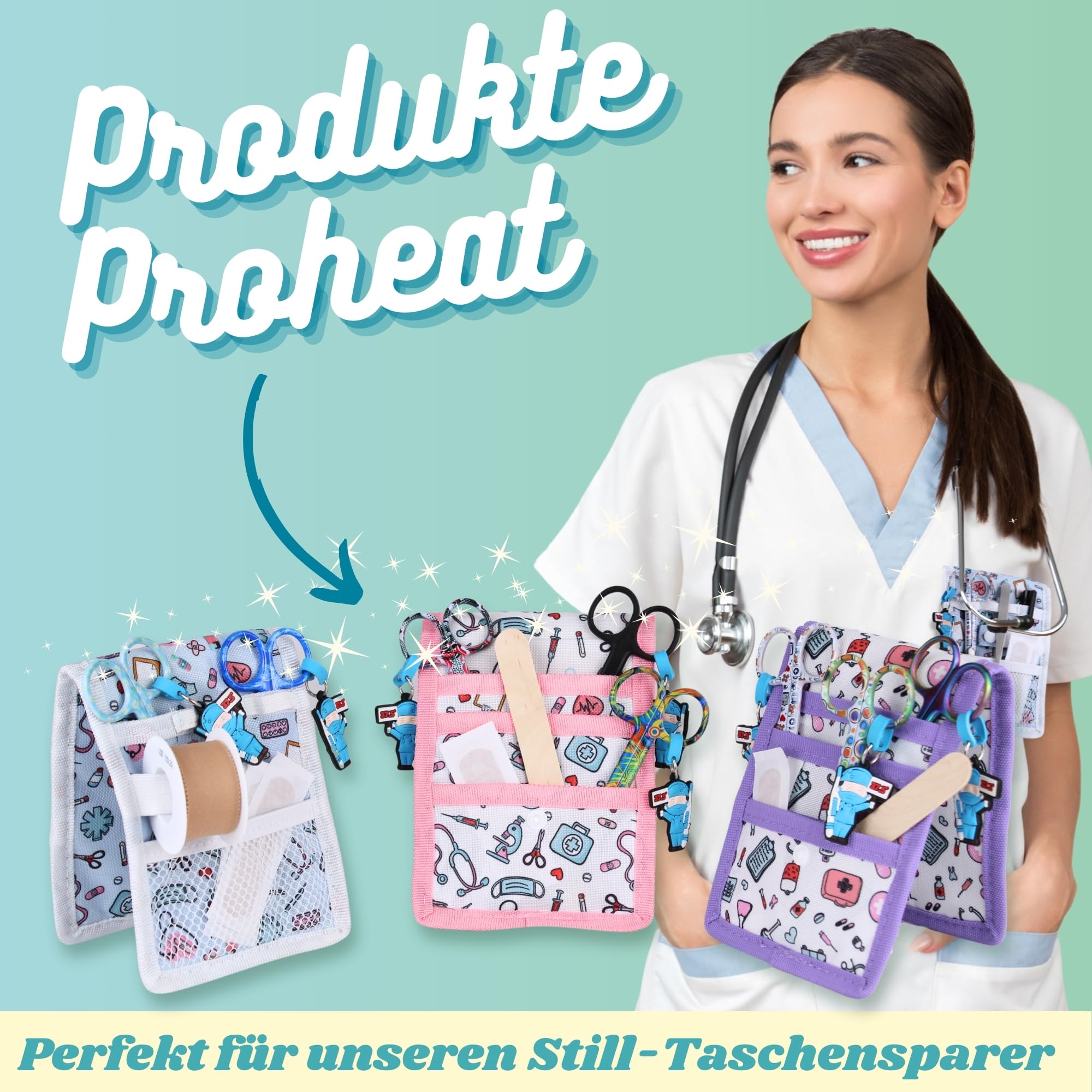Ph Pro Heat Verbandschere Pflege für krankenschwester- Medizinische Schere aus Edelstahl - Erste Hilfe Schere mit Gravur – Verbandsschere Stumpfe Spitze.